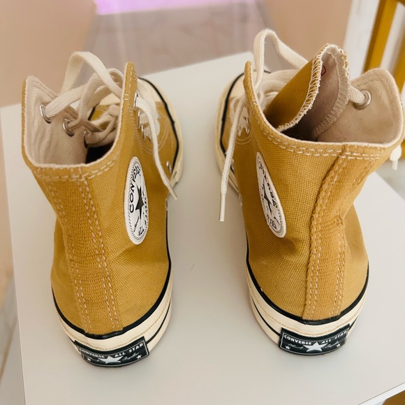 Converse High-Top Sneakers in Tan with White Accents - Picture 2 of 4